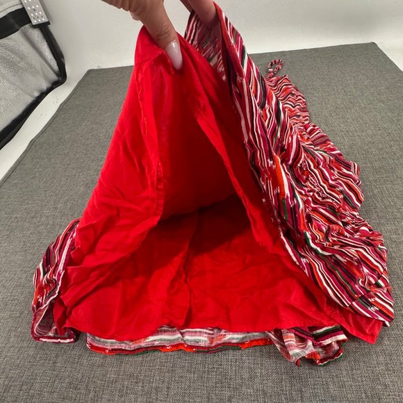 LOFT‎ Sundress Spaghetti Straps  Ruffled Mini Dress Sz 6 Red Orange Green White - Picture 9 of 16